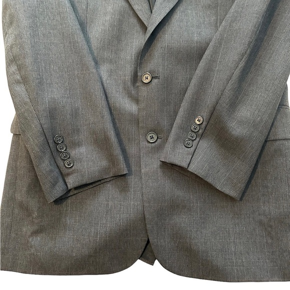*CLEARANCE* Cricketeer gray windowpane men’s 2-button suit jacket 44R 34W - Picture 5 of 15